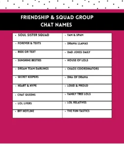 400+ Funny & Creative Group Chat Names for Every Vibe (Friends, Family, Work & More) 2 Friendship & Squad Group Chat NamesÂ