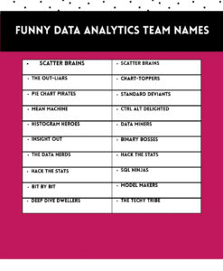 Funny Data Analytics Team Names
