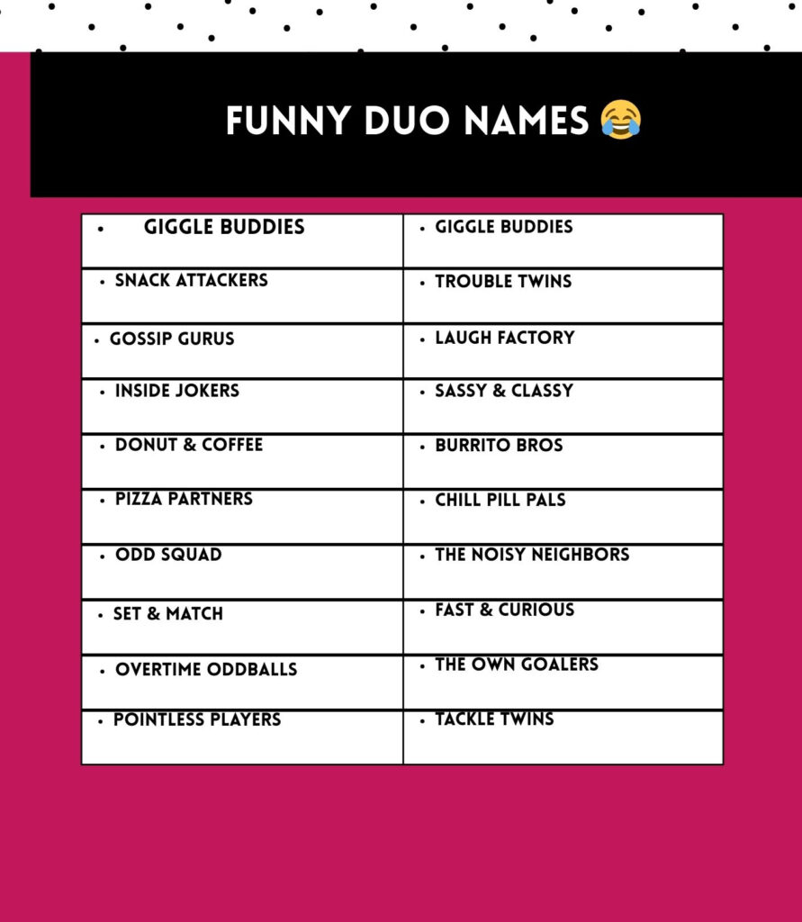 Funny Duo names