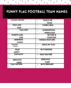 540+ Creative Flag Football Team Names to Stand Out 1 Funny and punny flag football team names for kids and adults