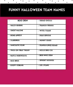Funny Halloween Team Names