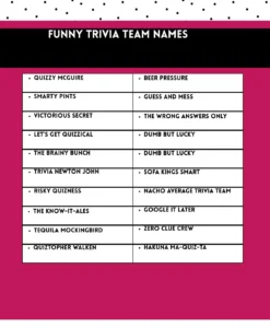 320+ Best Trivia Team Names for Every Theme (Funny, Clever, Movie, Harry Potter & More) 1 Funny trivia team names for pub quizzes