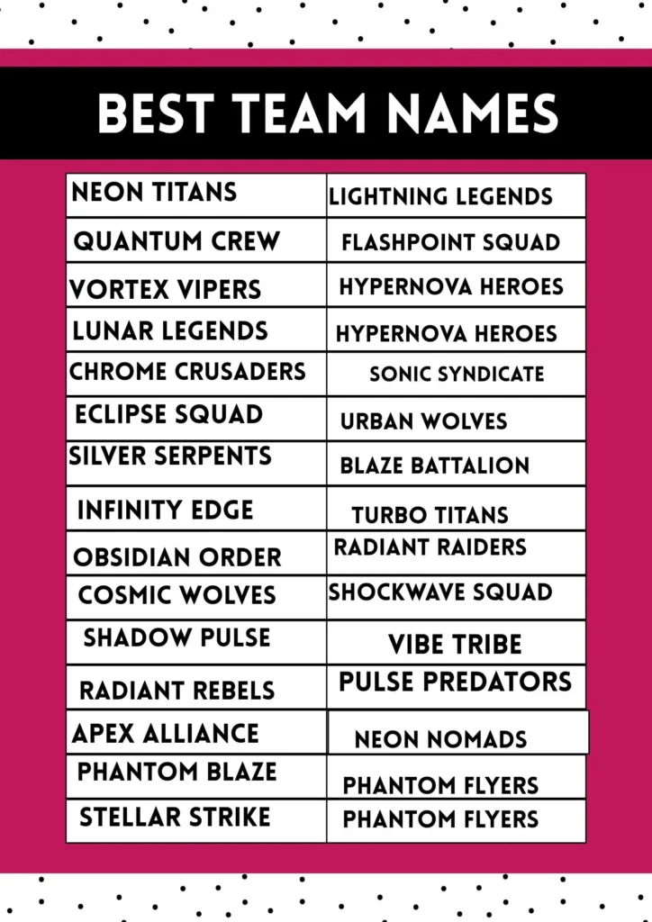 Best squad names list.