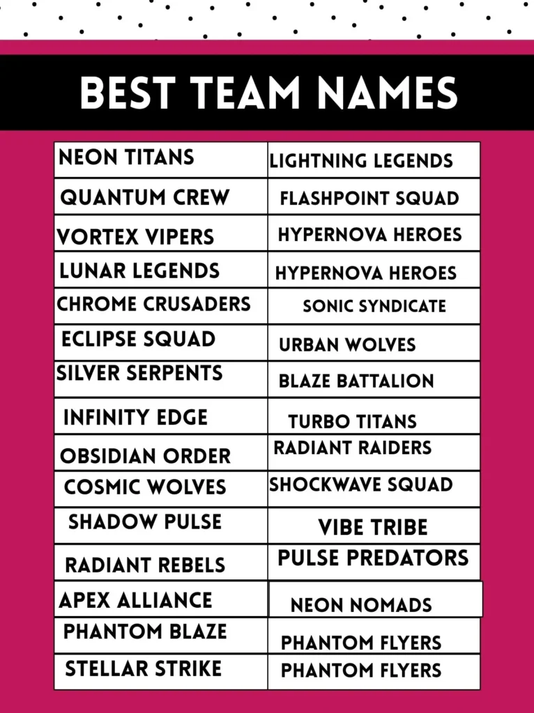 Best squad names list.
