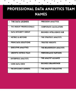 Professional Data Analytics Team Names 