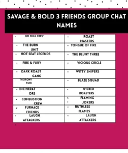 Savage Bold 3 Friends Group Chat Names 1