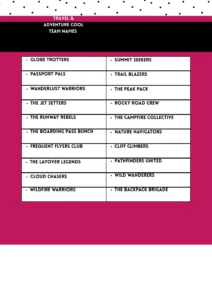 Discover 300+ cool team names for sports, clubs, friends, and events 3 Travel & Adventure cool Team Names