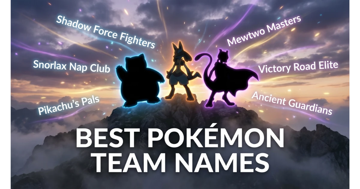 best Pokémon team names displayed in a cinematic trainer-themed design