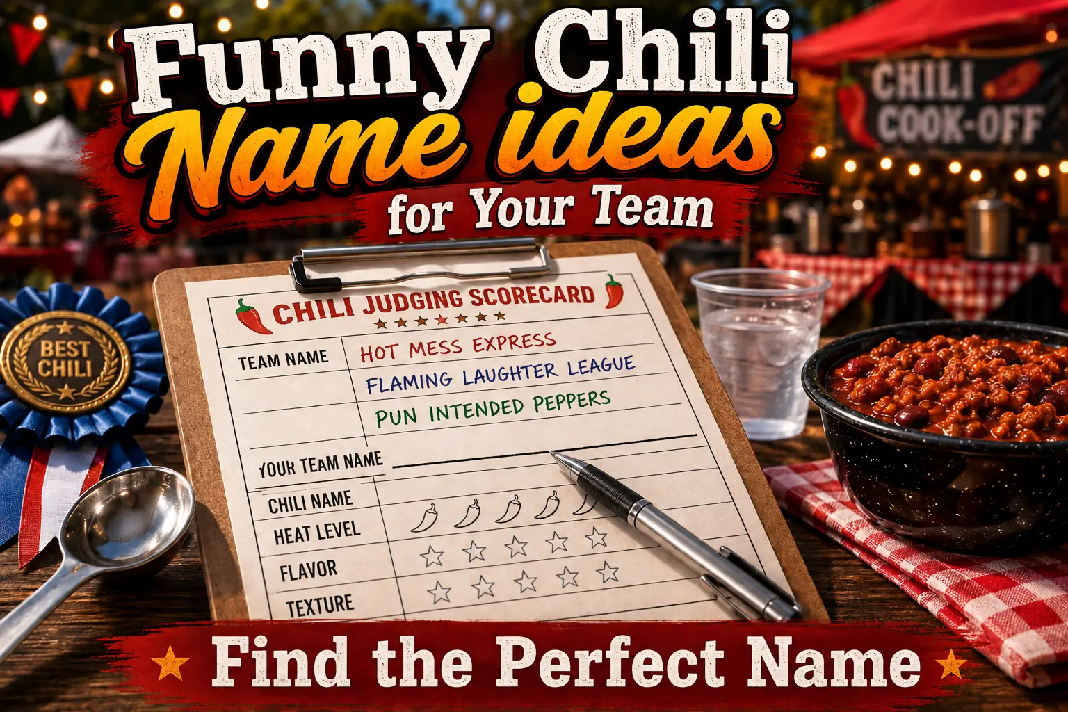 Funny Chili Names judging scorecard