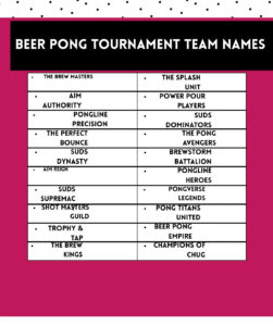 🎯 Beer Pong Tournament Team Names That Win Big
