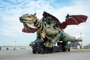 Epic Dragonborn warrior standing in a fantasy world, inspired by Dungeons & Dragons and Skyrim RPG settings.