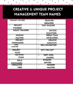 Creative and unique project management team names that inspire teamwork, innovation, and success perfect for corporate projects and professional teams.