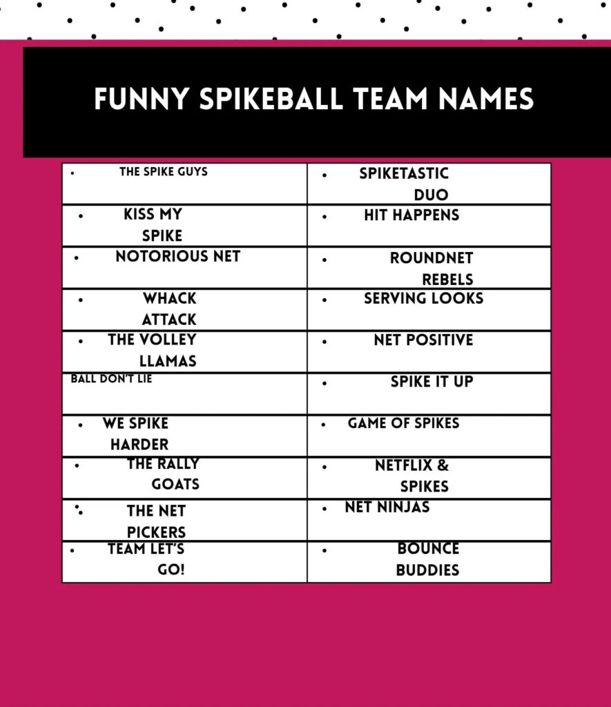 Funny Spikeball team names that bring laughter and playful energy to every match and competition.