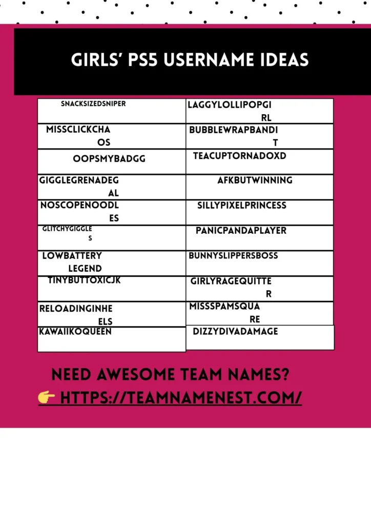 Cute and stylish PS5 usernames ideas for girls with aesthetic and trendy vibes.