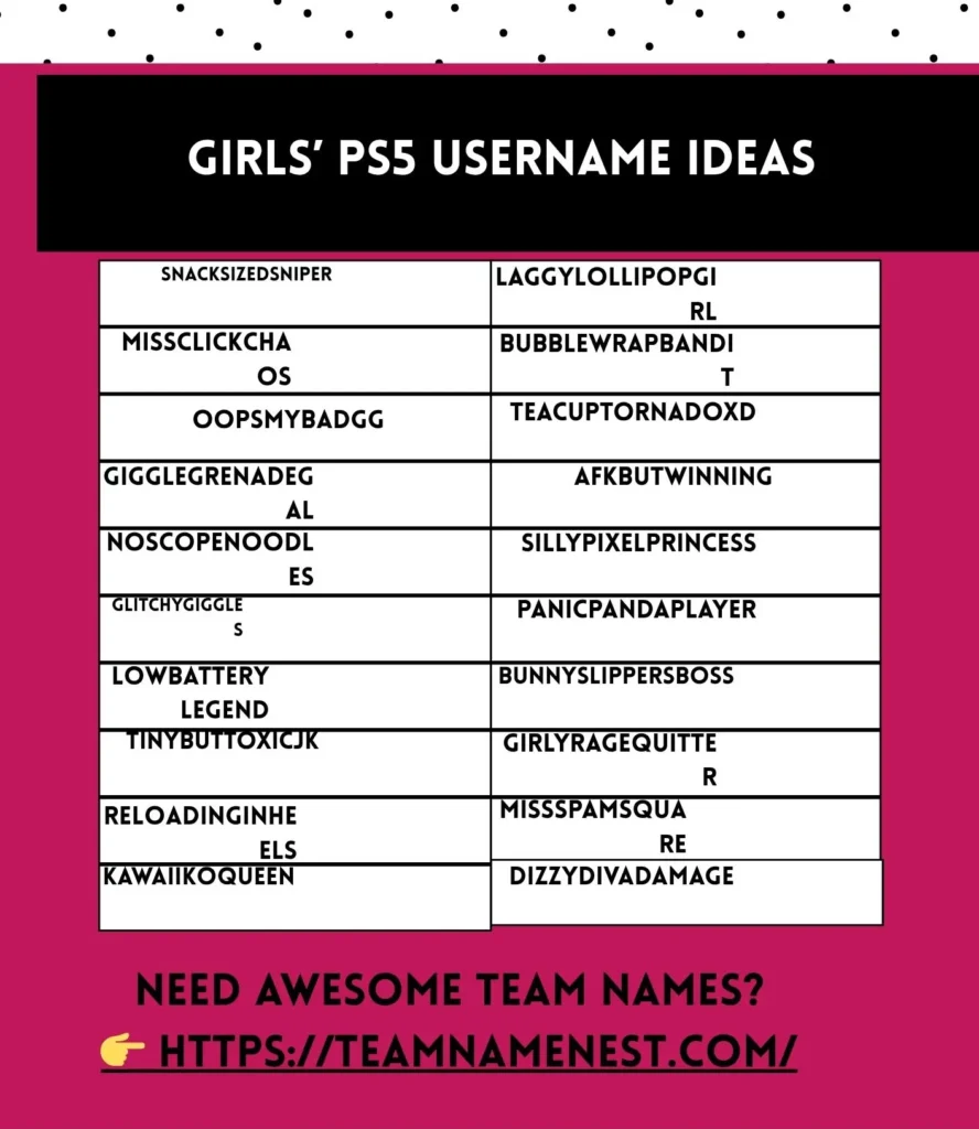 Cute and stylish PS5 usernames ideas for girls with aesthetic and trendy vibes.