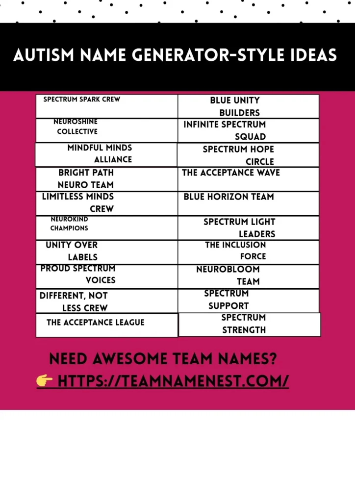 đź’™ 450+ Autism Awareness Team Names (Positive, Catchy & Inspiring) 3 Empowering autism team names inspired by advocacy, awareness, and unity.