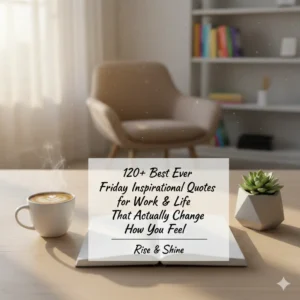 Happy professionals enjoying Friday motivation with inspirational quotes for work and life