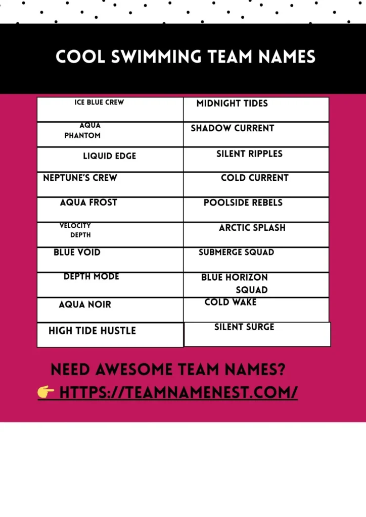 650+ Best Swimming Team Names That Are Funny, Cool & Creative 2 Cool swimming team names with modern, stylish, and energetic vibes
