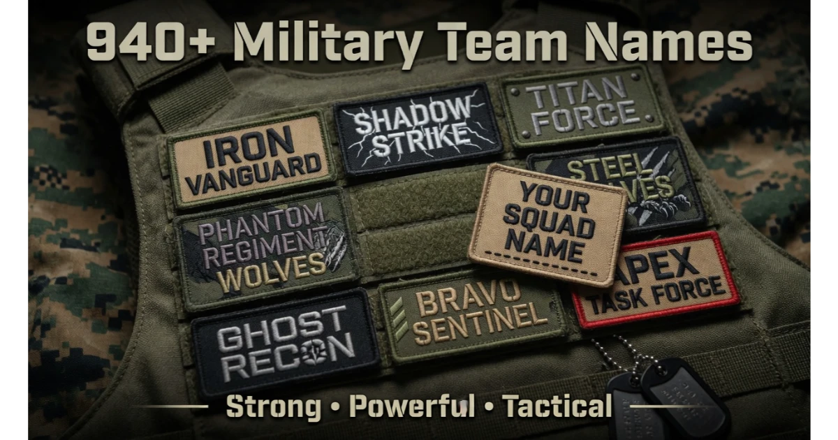 Close-up of military velcro patch panel with embroidered name patches.