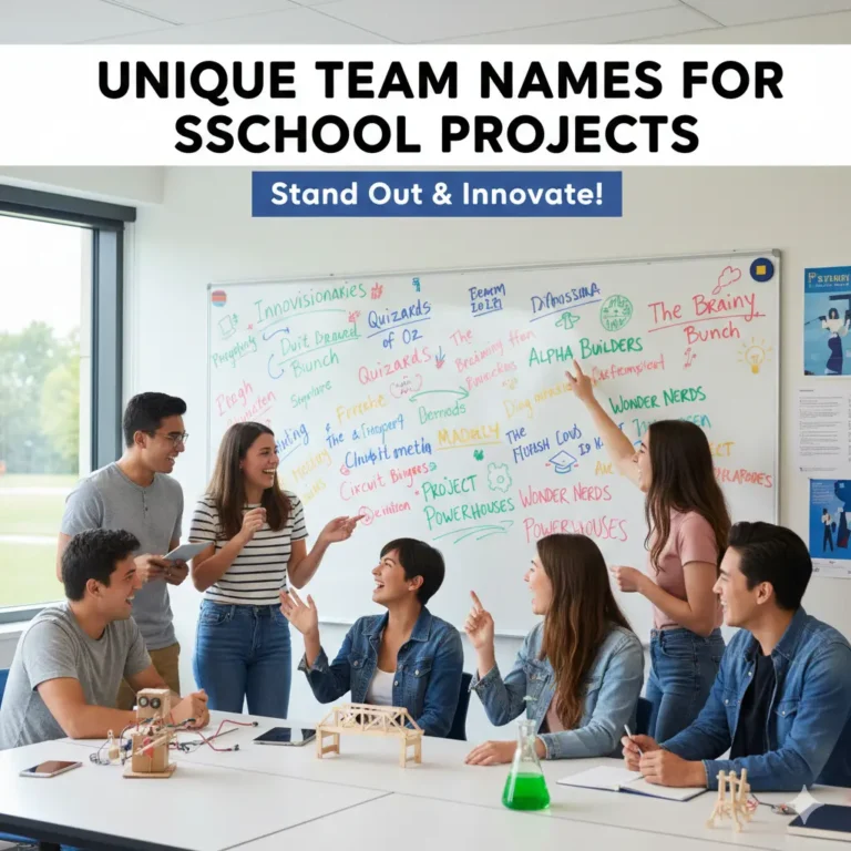 Creative and unique team names for school projects and class groups