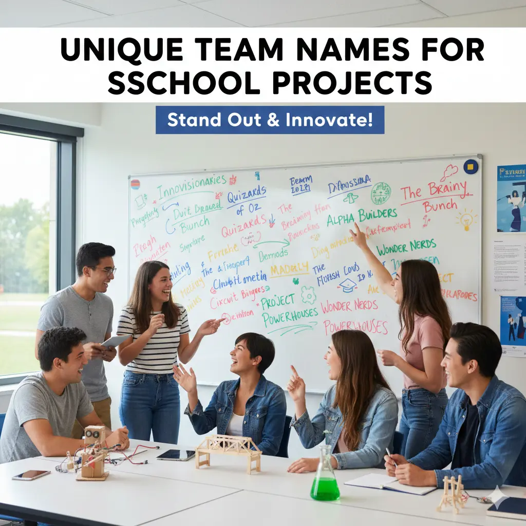 Creative and unique team names for school projects and class groups