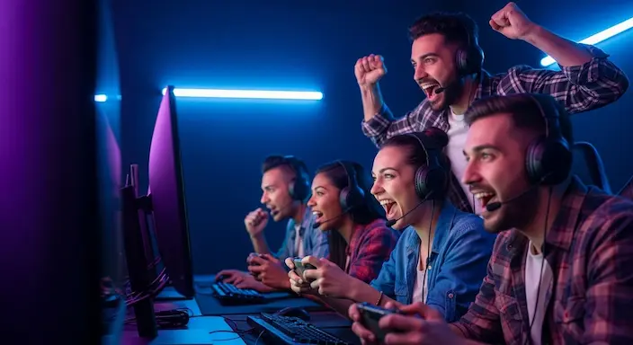 Best Fortnite team names featured image showing gamers celebrating a win