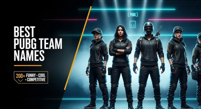 Best PUBG team names banner with a competitive gaming team setup