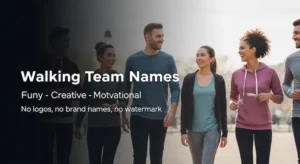 Walking team names featured image with a group doing a step challenge