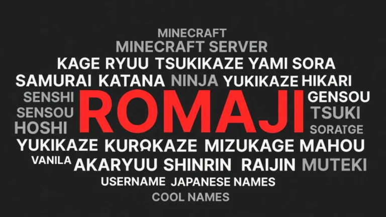 cool romaji names for minecraft server word cloud