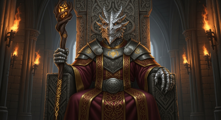 500+ Powerful Dragonborn Names for Your D&D Character 1 Dragonborn names color heritage guide showing five warriors with red, blue, green, black and white scales and elemental effects