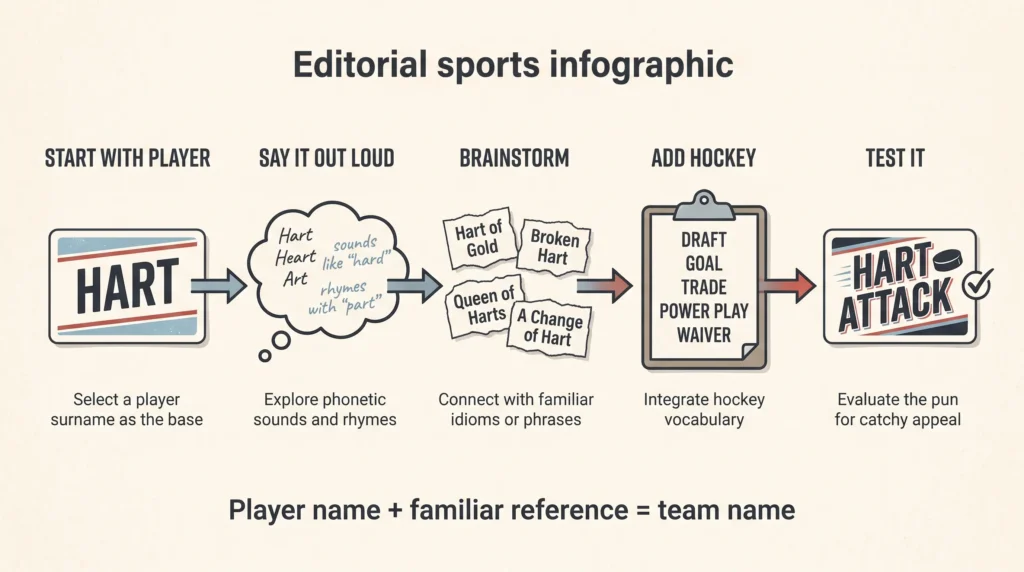Fantasy Hockey Team Names: Player Puns, Funny Picks & More 2 Five-step process for creating a fantasy hockey player pun team name