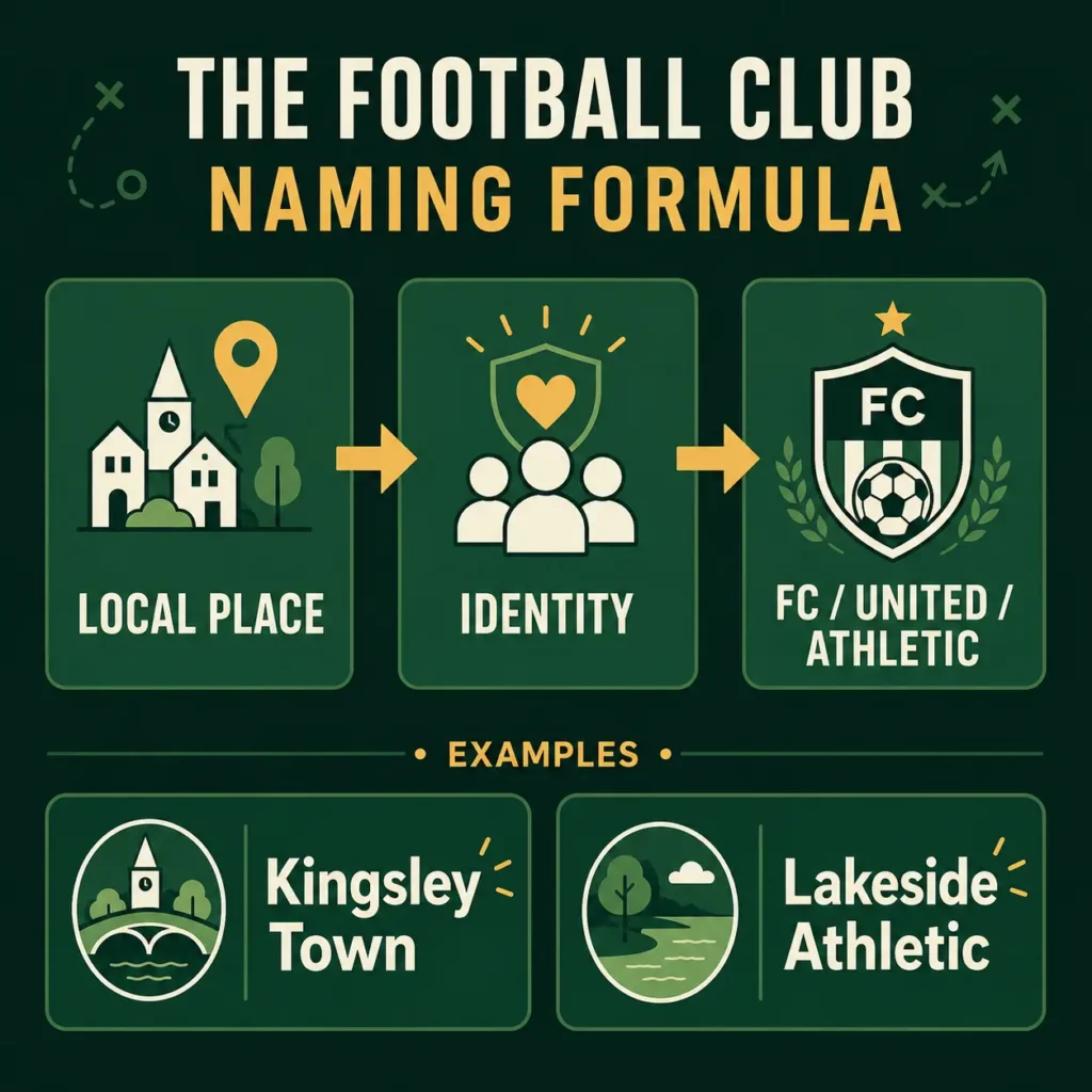 Football club naming formula using place, identity and a club suffix
